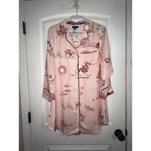 Katie Kime Womens XS Sleep Shirt, Gown, Christmas, Home For The Holidays